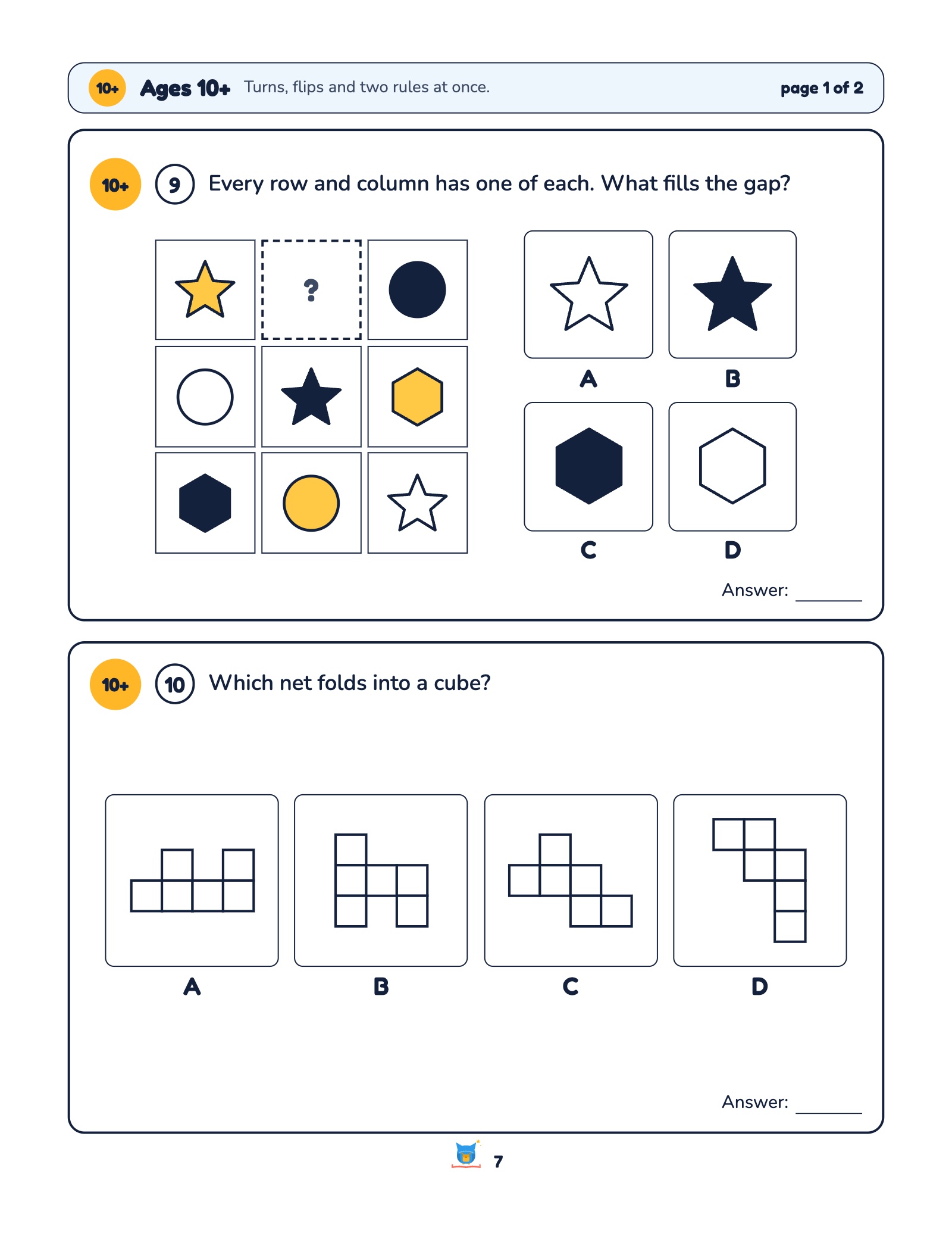 Free Puzzle Pack: puzzles for ages 10+
